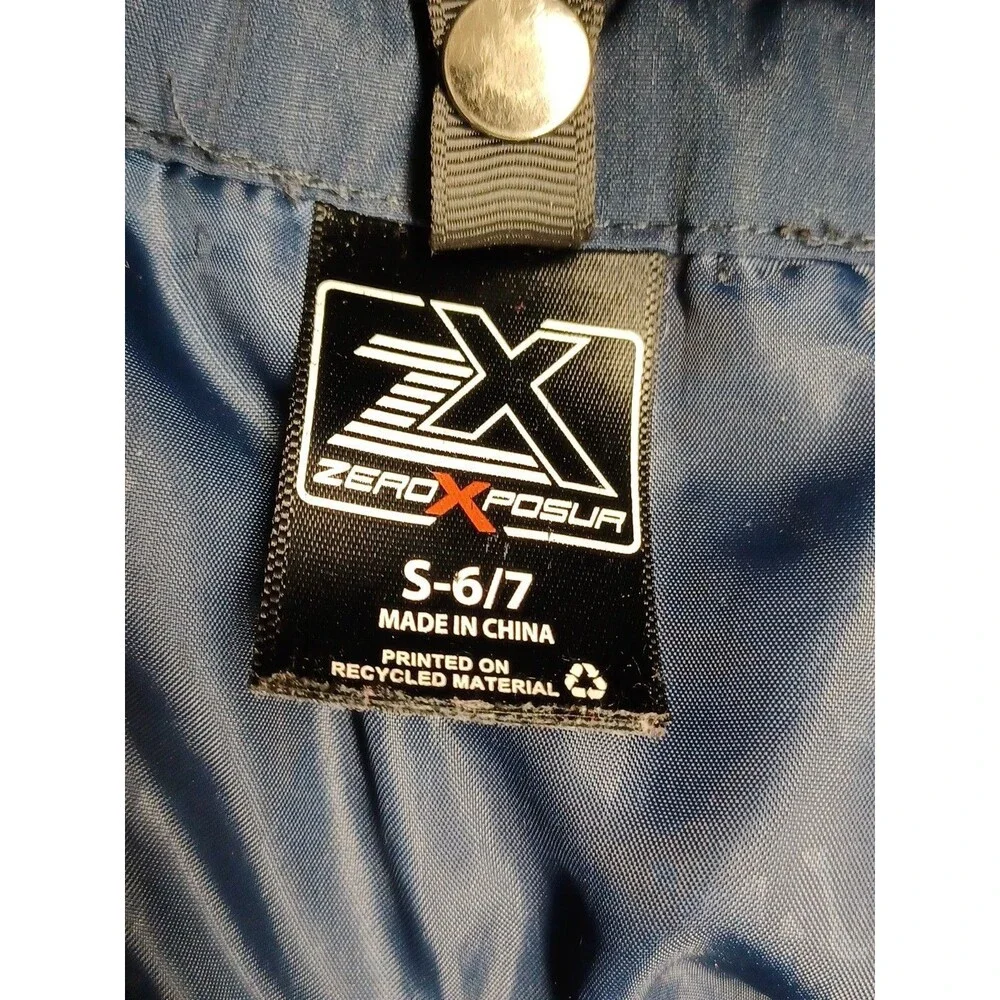 Zero XPosur Ski Jacket Boys Small 6/7 Blue Black Winter Coat